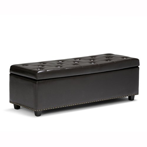 Simpli Home - Hamilton Storage Ottoman - Coffee Brown-Front_Standard 