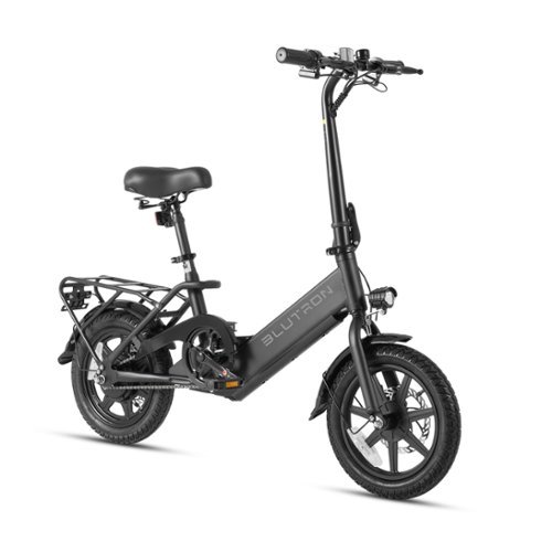 Blutron - EB350F Foldable Ebike 30 mile Max Range and 20MPH Max Speed - one size - Black-Front_Standard 