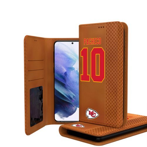 Keyscaper - NFL - Isiah Pacheco Kansas City Chiefs Galaxy Folio Case - S24 - Brown-Front_Standard 