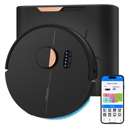 bObsweep - Dustin Plus Self-Empty Robot Vacuum & Mop with 100-Day Dock, 8000 Pa Suction, and Activated Charcoal Odor Filtration - True Black