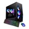 iBUYPOWER - Slate Gaming Desktop PC - AMD Ryzen 7 9700X, AMD Radeon RX 9060XT 8GB, 32GB DDR5 RGB,1TB NVMe SSD - Black-Front_Standard