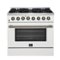 Forno Appliances - Galiano 5.36 Cu. Ft. Freestanding Dual Fuel Electric Range with Convection Oven - White Door-Front_Standard
