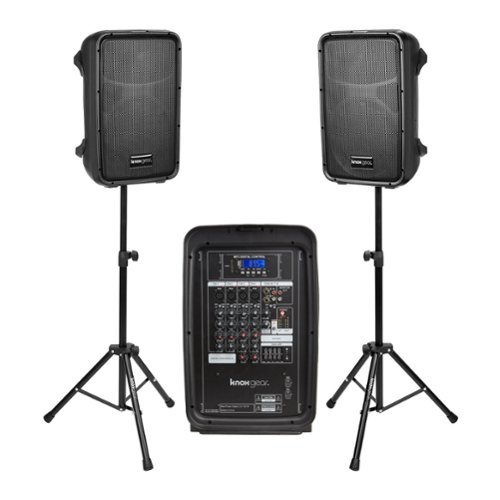 Knox - Gear 8-inch Active Loudspeakers Combo Set with USB, SD and Bluetooth - Black-Front_Standard 