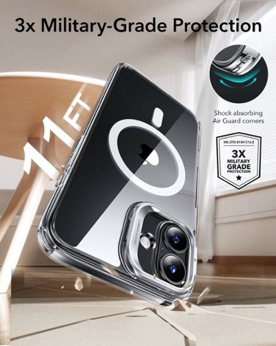 ESR Gear Classic Hybrid Case with Stash Stand for iPhone 16 Plus - Clear GLOBAL SHIPPING