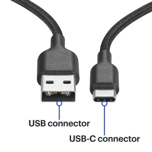 Best Buy essentials™ 4' USB-C to USB Braided Charge-and-Sync Cable - Black SHOP ONLINE