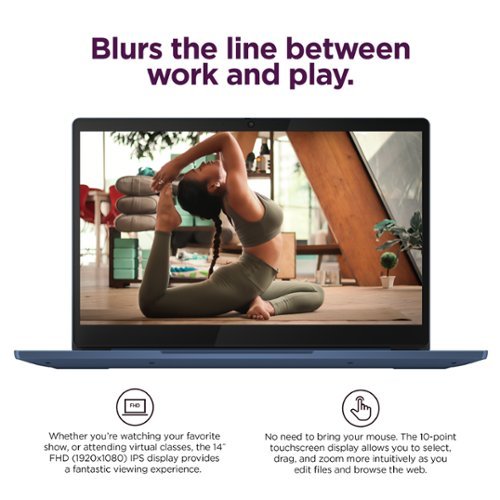 Lenovo IdeaPad Slim 3 Chromebook Laptop - 14 Full HD Touchscreen Laptop - MediaTek Kompanio 520 - 4GB Memory - 64GB eMMC - Abyss Blue GLOBAL SHIPPING