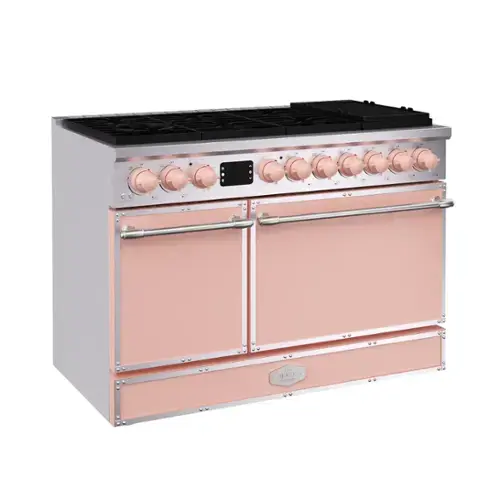 Front. Akicon - Akicon 6.7 Cu.ft Freestanding Gas Rapid Convection Range with 8 Sealed Burners and Cast Iron Grates in Light Pink - Light Pink.