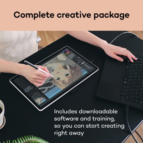 Wacom One 14 (2025) Pen Display Drawing Tablet - White GLOBAL SHIPPING