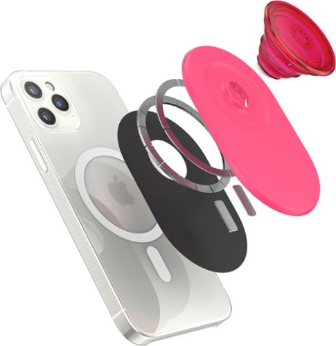 PopSockets MagSafe Pill-shape PopGrip Cell Phone Grip & Stand - Neon Pink WORLDWIDE DELIVERY