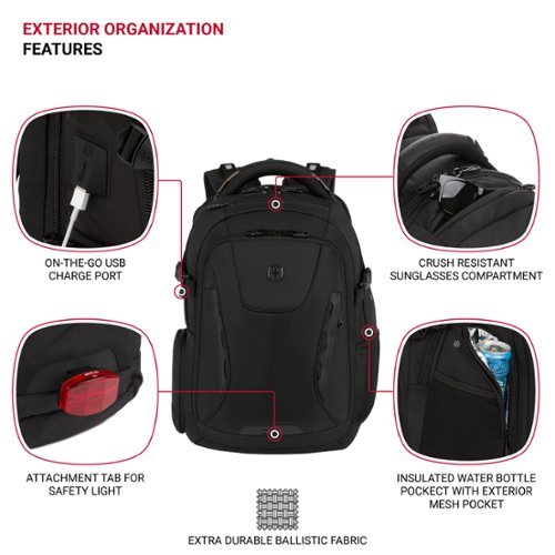 SwissGear Commander USB ScanSmart Laptop Backpack - Black BUY IN QATAR