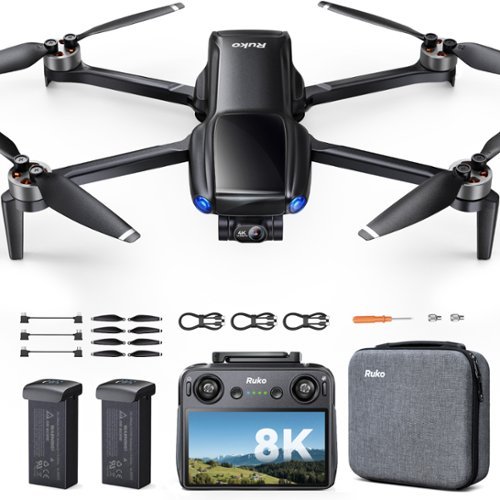 Ruko - U11MINI 4K (RC3), Professional 8K Drone with 5.5" Screen Controller, Drones with camera for Adults 4K Video - Black-Front_Standard 