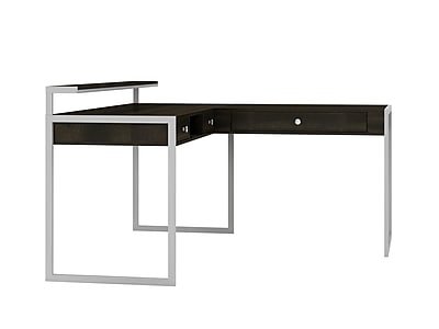 Whalen - Asherton 60" W L-Shaped Computer Desk, (SPUS-ASHD) - Fawn Aged Oak