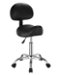 VEVOR - Saddle Stool with Back Support and Wheels, 450 LBS Weight Capacity Ergonomic Rolling Stool, Height Adjustable - Black-Front_Standard