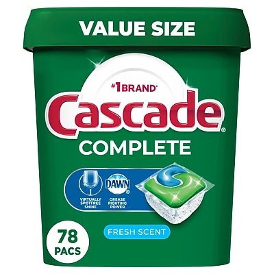 Cascade - Complete ActionPacs Dishwashing Detergent Pod, Fresh Scent, 78 Pods/Box (97722)