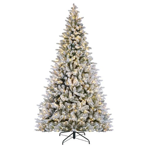 Mr Christmas - Alexa Enabled 7.5' Flocked Prelit Artificial Christmas Tree-Front_Standard 