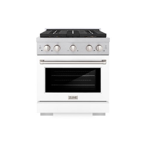 ZLINE - 30 in. 4.2 cu. ft. Freestanding Paramount Dual Fuel Range with DuoPro Cooktop - Stain Steel/White Matte