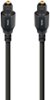 AudioQuest - Pearl Optical 9.8' Digital Toslink Fiber-Optic Cable with Toslink to Toslink Connectors - Black with Gray Stripes-Front_Standard