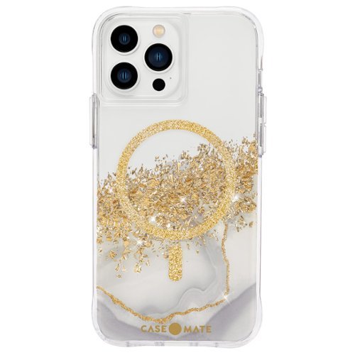  Case-Mate - Karat Marble Hardshell Case w/ MagSafe w/ Antimicrobial for iPhone 13 Pro Max - Gold