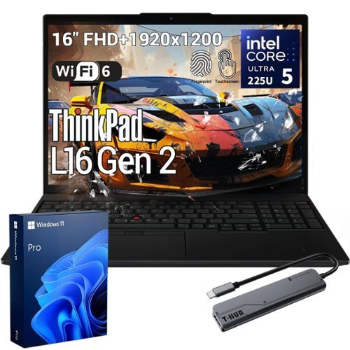  Lenovo - Upgraded - ThinkPad L16 16" FHD+ Touch Laptop - Intel Core Ultra 5 225U - 32GB RAM 1TB SSD - FPR - Backlit KB - 7-in-1 USB-C Hub - Black