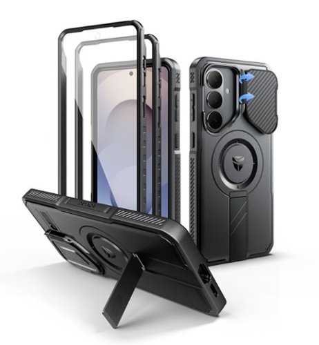 Dexnor - Case for Samsung Galaxy S26 Plus with Camera Cover, Screen Protector, Compatible with MagSafe, Rugged Shockproof Cover - Black-Front_Standard 