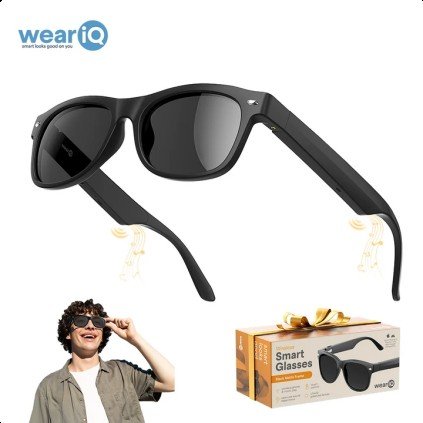 WearIQ - Bluetooth Smart Sunglasses - Matte Black-Front_Standard 