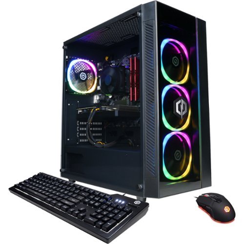 CyberPowerPC - Gaming Desktop - AMD Ryzen 5 3600 - 16GB Memory - NVIDIA GeForce RTX 2060 SUPER - 1TB Solid State Drive - Black-Front_Standard 