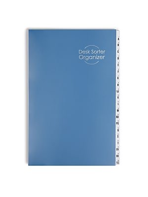 Smead - Plastic Indexed Desk File, Alphabetical Index, (89237) - Blue