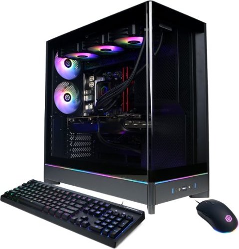 CyberPowerPC - Gaming Desktop - AMD Ryzen 9 9900X3D - NVIDIA GeForce RTX 5070 Ti 16GB - 32GB DDR5 - 2TB PCIe 4.0 SSD - Black-Front_Standard 