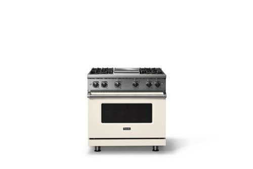 Viking - 5.1 Cu. Ft. 36"W Freestanding LP Gas Sealed 4 Burner Range with Griddle - Pure White-Front_Standard 