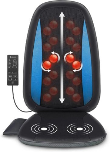 Comfier - Shiatsu Back Massager with Heat Deep Tissue Kneading Massage Seat Cushion - Black-Front_Standard 