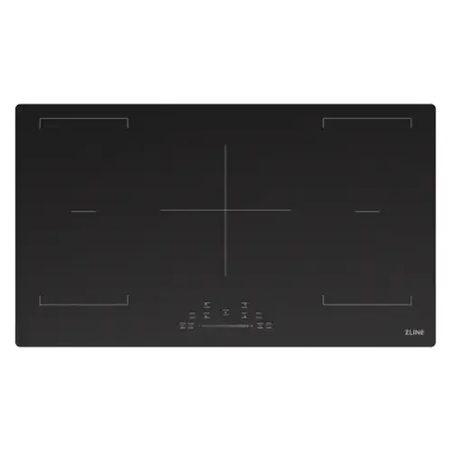 Front. ZLINE - 36 in. Built-In Induction Cooktop with Anti-Scratch Glass and 5 Elements - Black.