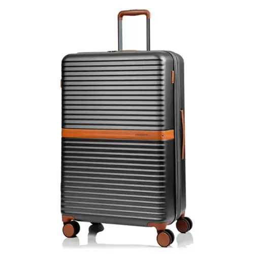 Front. Champs - Vintage II Collection Large Luggage Case - Grey.