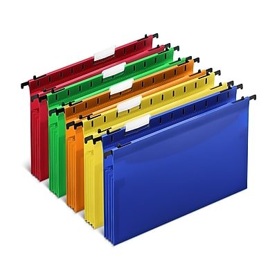 Staples - Hanging File Folder, 3.5" Expansion, Letter Size, 5/Pack - Assorted-Front_Standard 