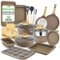 NutriChef - 22-Piece Maroon Marble Non-Stick-Front_Standard
