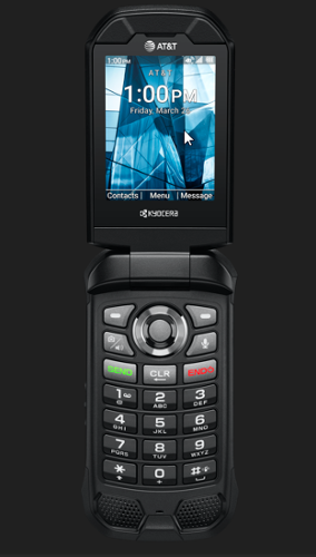 Kyocera - E4830 DuraXE Epic AT&T/Unlocked/Consumer Cellular/T-Mobile Flip Phone 16GB Rugged 4G LTE - Black-Front_Standard 