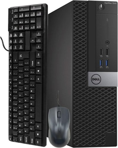 Dell - Refurbished Excellent - Optiplex 7040 SFF Desktop PC, Intel Core i5-6500, 16GB DDR4 RAM, 256GB SSD, USB WiFi, Keyboard & Mouse, Win11Pro - Black-Front_Standard 