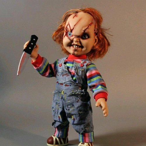 PopMarket Mezco Bride of Chucky MDS Mega Scale Talking Scarred