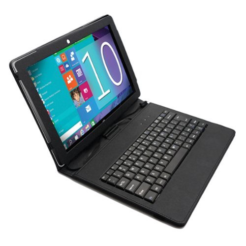 Super Sonic - 10.1” Touch 2in1 Intel CherryTrail Z8350 2GB 32GB - Silver tablet with Black case and keyboard-Front_Standard 