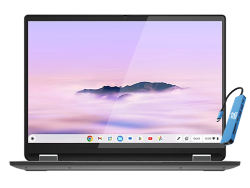  Lenovo - Flex 5i Chromebook Plus Laptop with Gemini -14" FHD+ Touchscreen - Intel Core i3 - 8GB RAM - 256GB SSD - Chrome OS - Storm Grey
