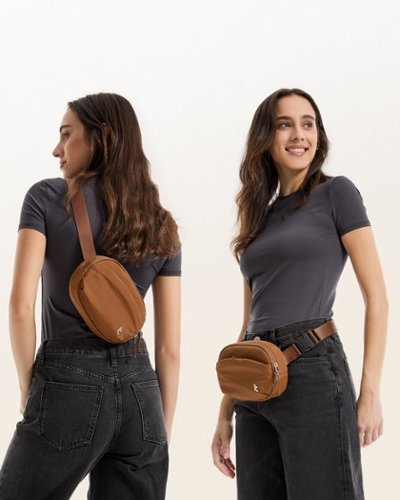 tomtoc SlingBean-T32 1.5L Sling Bag with RFID Blocking, Belt Bag Fanny Pack Waist Bag Crossbody Bag for Travel, Everyday - Caramel BUY ONLINE