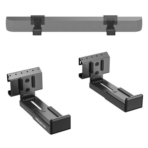Mount-It! - No-Stud Sound Bar Wall Mount for Soundbars up to 20 lbs, Easy Drill-Free Installation Bracket - Black-Front_Standard 