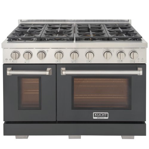 Kucht - 48 in. 6.7 cu. ft. Natural Gas Range Two Ovens - One Convection - in Cement Gray with True Simmer Burners - Cement Gray-Front_Standard 