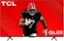 TCL QLED is advertising a football player holding a football.