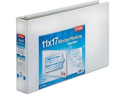 Cardinal - ClearVue 2" 3-Ring View Binders, D-Ring - White