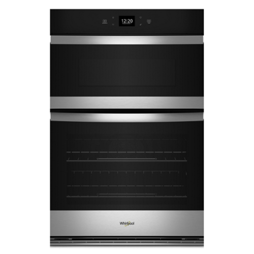Whirlpool - 30 inch Built-In Electric Convection Combination Wall Oven with Microwave and WiFi - Stainless Steel-Front_Standard 