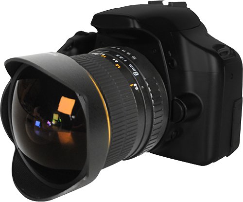  Bower - 8mm f/3.5 Ultrawide Fish-Eye Lens for Nikon AE DSLR Cameras - Black