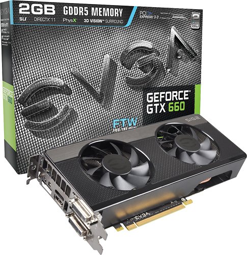  EVGA - NVIDIA GeForce GTX 660 FTW Signature 2 2GB GDDR5 PCI Express 3.0 Graphics Card - Black