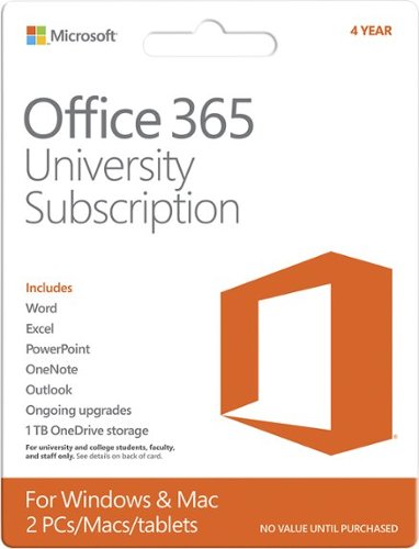  Microsoft - Office 365 University (2 Macs or PCs) (4-Year Subscription) [Digital]
