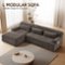 Aukfa - Chenille L-Shape Sectional Sofa-Minimalist, Sleeper Couch for Living Room, Apartment, Reception-No Assembly - Brown-Front_Standard
