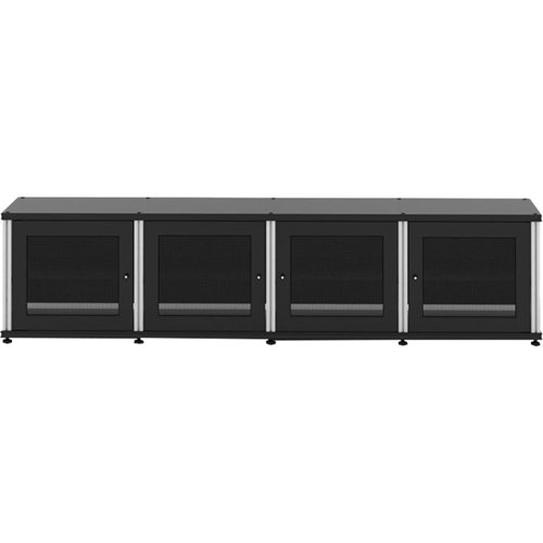Salamander Designs - Synergy TV Cabinet for Most Flat-Panel TVs Up to 90" - Black/Aluminum